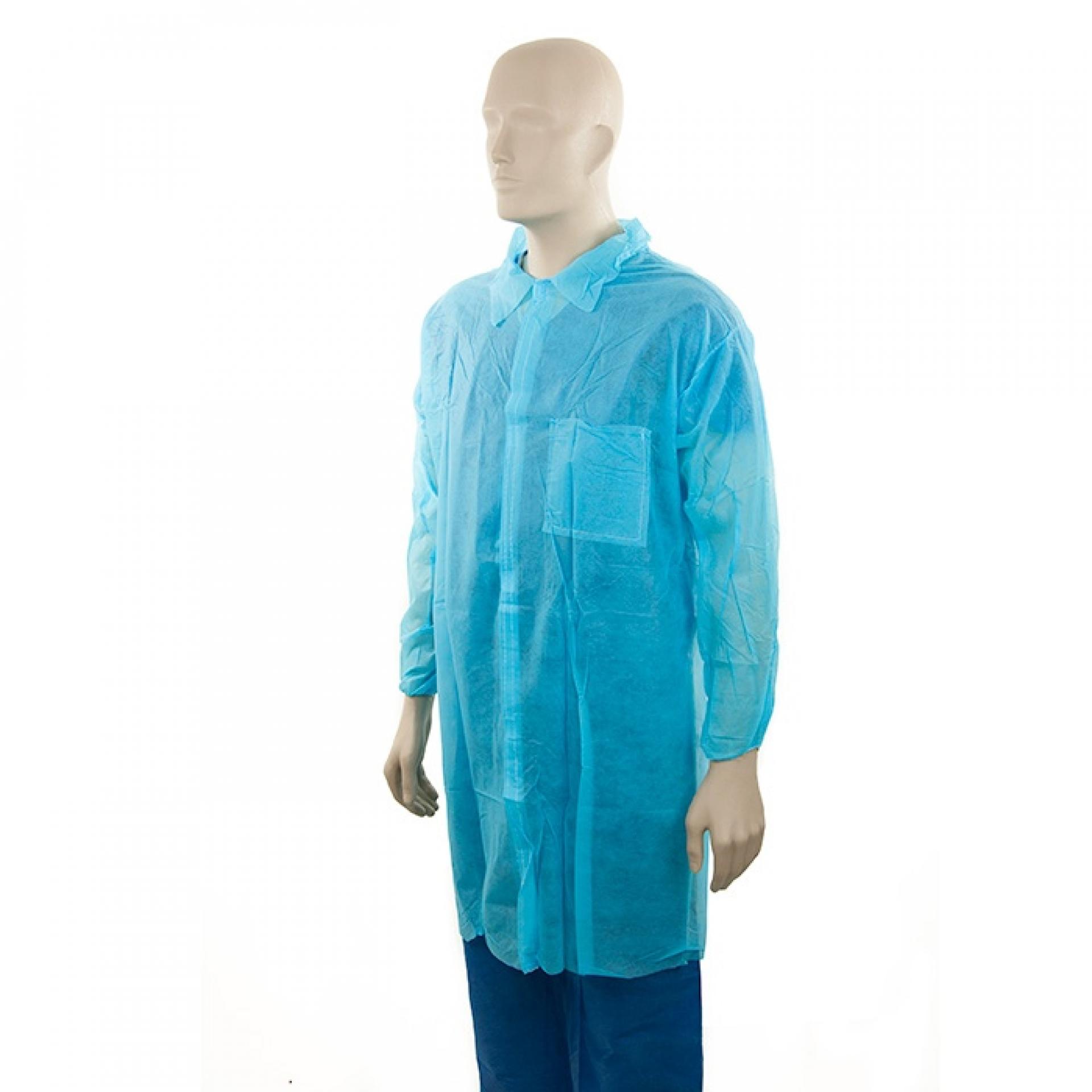 Bastion Polyprop Labcoat Blue (Lge) Ctn - Commercial Cleaning Supplies ...